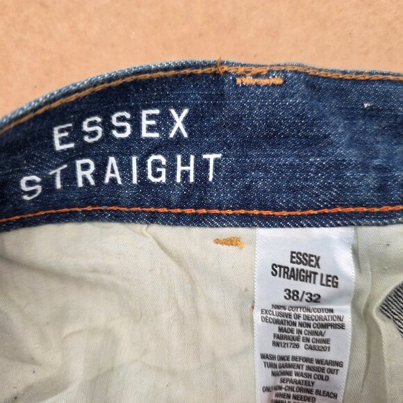 Aeropostale Jeans Mens Essex Straight Blue Distressed  Faded Measure 38 x32 - Picture 7 of 11